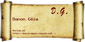 Danon Géza névjegykártya